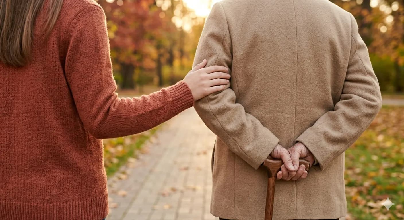 Étudiante AlterAges accompagnant une personne âgée lors d’une sortie